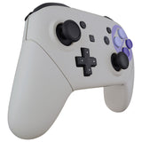 eXtremeRate Faceplate Backplate Handles for Switch Pro Controller, Classic SNES Style Replacement Shell Case with Purple D-pad ABXY Buttons for Nintendo Switch Pro - Controller NOT Included - FRT102