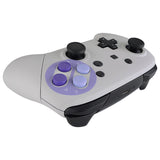 eXtremeRate Faceplate Backplate Handles for Switch Pro Controller, Classic SNES Style Replacement Shell Case with Purple D-pad ABXY Buttons for Nintendo Switch Pro - Controller NOT Included - FRT102