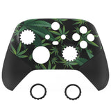 eXtremeRate Green Weeds ASR Version Performance Rubberized Grip Front Housing Shell  with Accent Rings for Xbox Series X/S Controller - FX3C1006