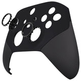 eXtremeRate Black ASR Version Performance Rubberized Grip Front Housing Shell  with Accent Rings for Xbox Series X/S Controller - FX3C3001