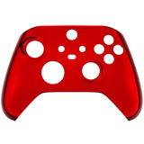 eXtremeRate Replacement Front Housing Shell for Xbox Series X Controller, Chrome Red Custom Cover Faceplate for Xbox Series S Controller - Controller NOT Included - FX3D403