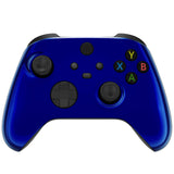 eXtremeRate Replacement Front Housing Shell for Xbox Series X Controller, Chrome Blue Custom Cover Faceplate for Xbox Series S Controller - Controller NOT Included - FX3D404