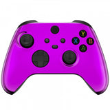 eXtremeRate Replacement Front Housing Shell for Xbox Series X Controller, Chrome Purple Custom Cover Faceplate for Xbox Series S Controller - Controller NOT Included - FX3D405