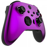 eXtremeRate Replacement Front Housing Shell for Xbox Series X Controller, Chrome Purple Custom Cover Faceplate for Xbox Series S Controller - Controller NOT Included - FX3D405