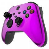 eXtremeRate Replacement Front Housing Shell for Xbox Series X Controller, Chrome Purple Custom Cover Faceplate for Xbox Series S Controller - Controller NOT Included - FX3D405