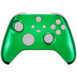 eXtremeRate Chrome Green Replacement Front Housing Shell for Xbox Series X / S Controller, Custom Cover Faceplate for Xbox Core Controller - Controller NOT Included - FX3D406