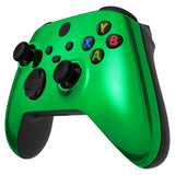 eXtremeRate Chrome Green Replacement Front Housing Shell for Xbox Series X / S Controller, Custom Cover Faceplate for Xbox Core Controller - Controller NOT Included - FX3D406