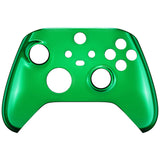 eXtremeRate Chrome Green Replacement Front Housing Shell for Xbox Series X / S Controller, Custom Cover Faceplate for Xbox Core Controller - Controller NOT Included - FX3D406