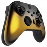 eXtremeRate Replacement Front Housing Shell for Xbox Series X Controller, Chrome Black Gold Silver Custom Cover Faceplate for Xbox Series S Controller - Controller NOT Included - FX3D410