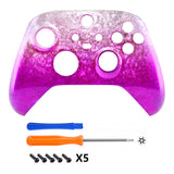 eXtremeRate Ice Flake Magenta Replacement Front Housing Shell for Xbox Series X / S Controller, Custom Cover Faceplate for Xbox Core Controller - Controller NOT Included - FX3D411