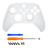 eXtremeRate Replacement Front Housing Shell for Xbox Series X Controller, Transparent Clear Custom Cover Faceplate for Xbox Series S Controller - Controller NOT Included - FX3M501