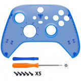 eXtremeRate Replacement Front Housing Shell for Xbox Series X Controller, Clear Blue Custom Cover Faceplate for Xbox Series S Controller - Controller NOT Included - FX3M504