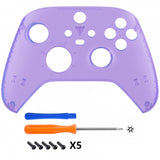 eXtremeRate Replacement Front Housing Shell for Xbox Series X Controller, Clear Atomic Purple Custom Cover Faceplate for Xbox Series S Controller - Controller NOT Included - FX3M505