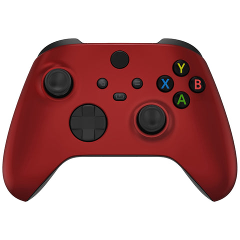 eXtremeRate Scarlet Red Replacement Part Faceplate, Soft Touch Grip Housing Shell Case for Xbox Series S & Xbox Series X Controller Accessories - Controller NOT Included - FX3P303