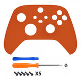 eXtremeRate Orange Replacement Part Faceplate, Soft Touch Grip Housing Shell Case for Xbox Series S & Xbox Series X Controller Accessories - Controller NOT Included - FX3P304