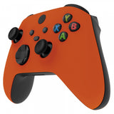 eXtremeRate Orange Replacement Part Faceplate, Soft Touch Grip Housing Shell Case for Xbox Series S & Xbox Series X Controller Accessories - Controller NOT Included - FX3P304