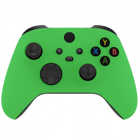 eXtremeRate Green Replacement Part Faceplate, Soft Touch Grip Housing Shell Case for Xbox Series S & Xbox Series X Controller Accessories - Controller NOT Included - FX3P306