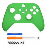 eXtremeRate Green Replacement Part Faceplate, Soft Touch Grip Housing Shell Case for Xbox Series S & Xbox Series X Controller Accessories - Controller NOT Included - FX3P306