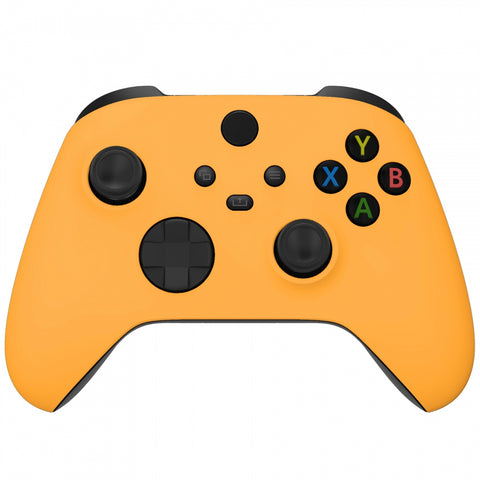 eXtremeRate Yellow Replacement Part Faceplate, Soft Touch Grip Housing Shell Case for Xbox Series S & Xbox Series X Controller Accessories - Controller NOT Included - FX3P311