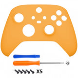 eXtremeRate Yellow Replacement Part Faceplate, Soft Touch Grip Housing Shell Case for Xbox Series S & Xbox Series X Controller Accessories - Controller NOT Included - FX3P311