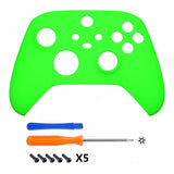 eXtremeRate Neon Green Replacement Part Faceplate, Soft Touch Grip Housing Shell Case for Xbox Series S & Xbox Series X Controller Accessories - Controller NOT Included - FX3P317