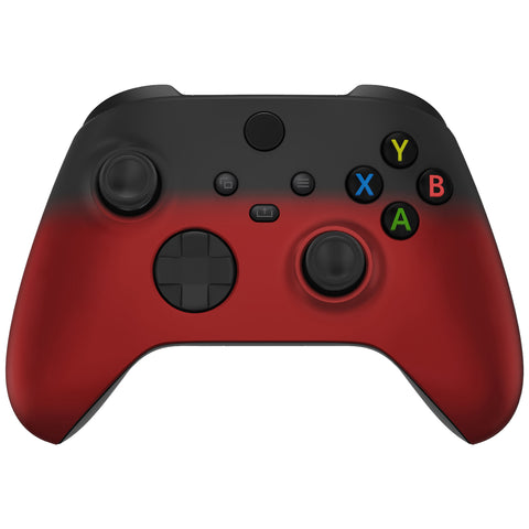 eXtremeRate Shadow Red Replacement Part Faceplate, Soft Touch Grip Housing Shell Case for Xbox Series S & Xbox Series X Controller Accessories - Controller NOT Included -FX3P319