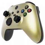 eXtremeRate Champagne Gold Replacement Part Faceplate, Soft Touch Grip Housing Shell Case for Xbox Series S & Xbox Series X Controller Accessories - Controller NOT Included - FX3P333