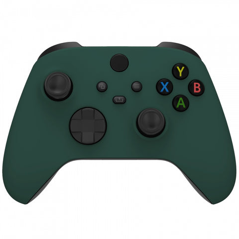 eXtremeRate Racing Green Replacement Part Faceplate, Soft Touch Grip Housing Shell Case for Xbox Series S & Xbox Series X Controller Accessories - Controller NOT Included - FX3P351