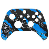 eXtremeRate Blue Coating Splash Replacement Part Faceplate, Custom Front Housing Shell Case for Xbox Series S & Xbox Series X Controller Accessories - Controller NOT Included - FX3S206