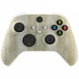 eXtremeRate Pine Wood Grain Replacement Part Faceplate, Soft Touch Grip Housing Shell Case for Xbox Series S & Xbox Series X Controller Accessories - Controller NOT Included - FX3S210