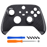 eXtremeRate Graphite Carbon Fiber Pattern Replacement Part Faceplate, Soft Touch Grip Housing Shell Case for Xbox Series S & Xbox Series X Controller Accessories - Controller NOT Included - FX3S217