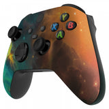 eXtremeRate Orange Star Universe Replacement Part Faceplate, Soft Touch Grip Housing Shell Case for Xbox Series S & Xbox Series X Controller Accessories - Controller NOT Included - FX3T102