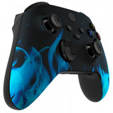 eXtremeRate Blue Flame Replacement Part Faceplate, Soft Touch Grip Housing Shell Case for Xbox Series S & Xbox Series X Controller Accessories - Controller NOT Included - FX3T105