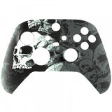 eXtremeRate Lonely Skull Replacement Part Faceplate, Soft Touch Grip Housing Shell Case for Xbox Series S & Xbox Series X Controller Accessories - Controller NOT Included - FX3T120