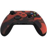 eXtremeRate Red Black Camouflage Replacement Part Faceplate, Soft Touch Grip Housing Shell Case for Xbox Series S & Xbox Series X Controller Accessories - Controller NOT Included - FX3T135