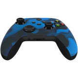 eXtremeRate Blue Black Camouflage Replacement Part Faceplate, Soft Touch Grip Housing Shell Case for Xbox Series S & Xbox Series X Controller Accessories - Controller NOT Included - FX3T137