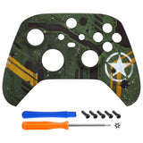 eXtremeRate Army Mecha Replacement Part Faceplate, Soft Touch Grip Housing Shell Case for Xbox Series S & Xbox Series X Controller Accessories - Controller NOT Included - FX3T150