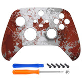 eXtremeRate Impression Canada Flag Replacement Part Faceplate, Soft Touch Grip Housing Shell Case for Xbox Series S & Xbox Series X Controller Accessories - Controller NOT Included - FX3T153