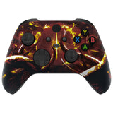 eXtremeRate The Great Flaming Overlord Replacement Part Faceplate, Soft Touch Grip Housing Shell Case for Xbox Series S & Xbox Series X Controller Accessories - Controller NOT Included - FX3T161