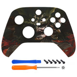 eXtremeRate Rage of Asura Replacement Part Faceplate, Soft Touch Grip Housing Shell Case for Xbox Series S & Xbox Series X Controller Accessories - Controller NOT Included - FX3T163