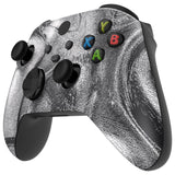 eXtremeRate Silver Wave Replacement Part Faceplate, Soft Touch Grip Housing Shell Case for Xbox Series S & Xbox Series X Controller Accessories - Controller NOT Included - FX3T169