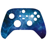 eXtremeRate Blue Nebula Replacement Part Faceplate, Soft Touch Grip Housing Shell Case for Xbox Series S & Xbox Series X Controller Accessories - Controller NOT Included - FX3T172