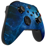 eXtremeRate Blue Nebula Replacement Part Faceplate, Soft Touch Grip Housing Shell Case for Xbox Series S & Xbox Series X Controller Accessories - Controller NOT Included - FX3T172