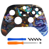 eXtremeRate Glow in Dark - Halloween Candy Night Replacement Part Faceplate, Soft Touch Grip Housing Shell Case for Xbox Series S & Xbox Series X Controller Accessories - Controller NOT Included - FX3T177