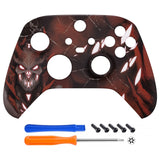 eXtremeRate Glow in Dark - Scarlet Demon Front Housing Shell for Xbox Series X & S Controller Model 1914, Custom DIY Replacement Cover Faceplate for Xbox Core Controller - Controller NOT Included - FX3T178