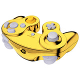 eXtremeRate Chrome Gold Glossy Faceplate Backplate for Nintendo GameCube Controller, Replacement Housing Shell Cover with Buttons for Nintendo GameCube Controller NGC - Controller NOT Included - GCND4001