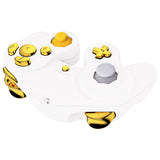 eXtremeRate Chrome Gold Repair ABXY D-pad Z L R Keys for Nintendo GameCube Controller, DIY Replacement Full Set Buttons Thumbsticks & Tools for Nintendo GameCube Controller - Controller NOT Included - GCNJ3001