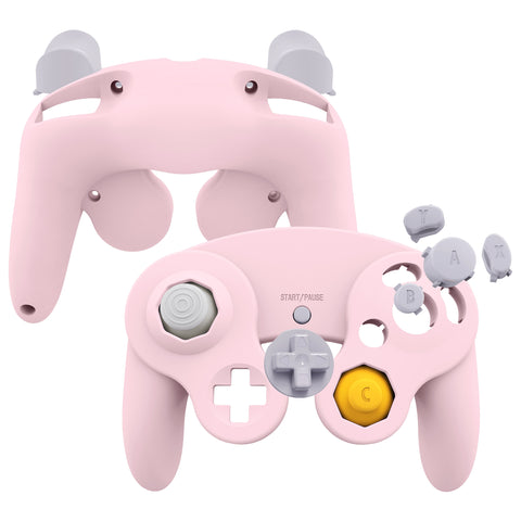 eXtremeRate Cherry Blossoms Pink Replacement Faceplate Backplate with Buttons for Nintendo GameCube Controller - GCNP3003