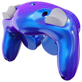 eXtremeRate Chameleon Purple Blue Replacement Faceplate Backplate with Buttons for Nintendo GameCube Controller - GCNP3004