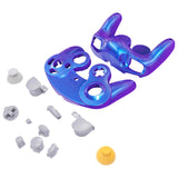 eXtremeRate Chameleon Purple Blue Replacement Faceplate Backplate with Buttons for Nintendo GameCube Controller - GCNP3004